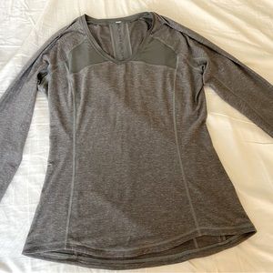 Gray lululemon athletic top.